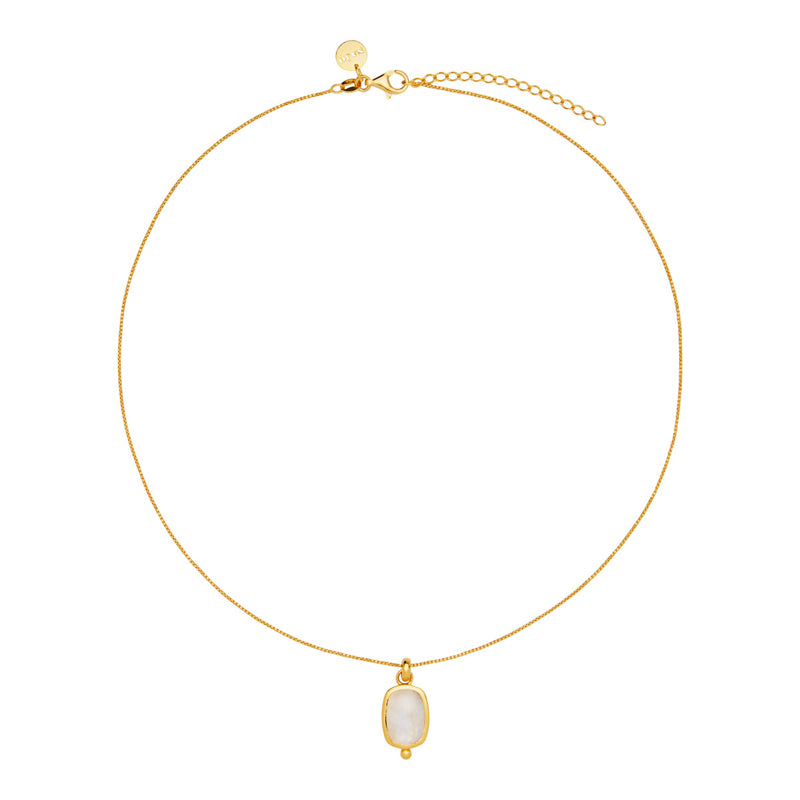 FLEUR RAINBOW MOONSTONE NECKLACE