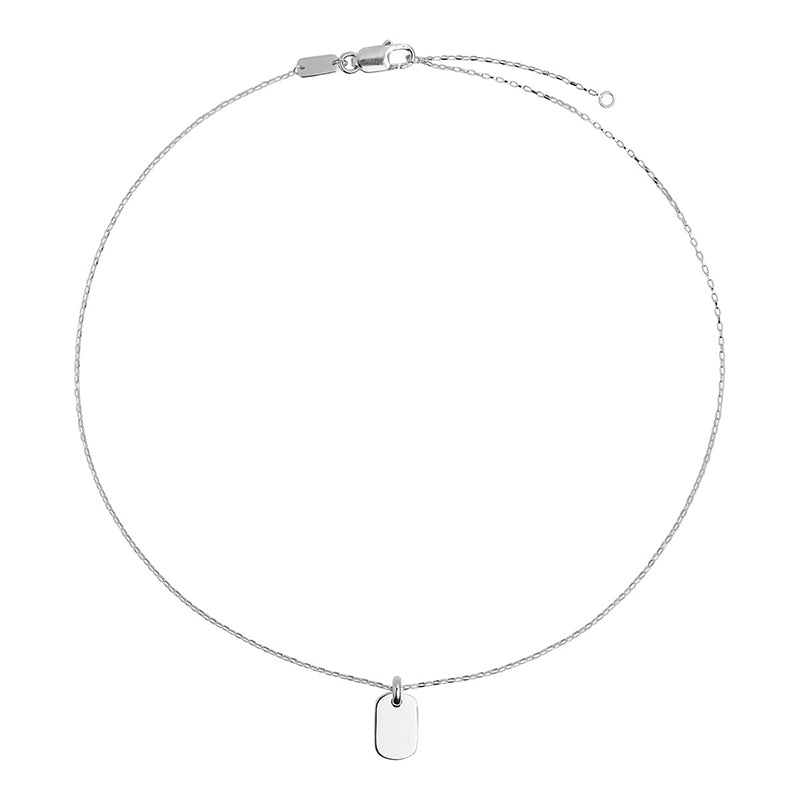 MOTO MENS SILVER DOG TAG PENDANT