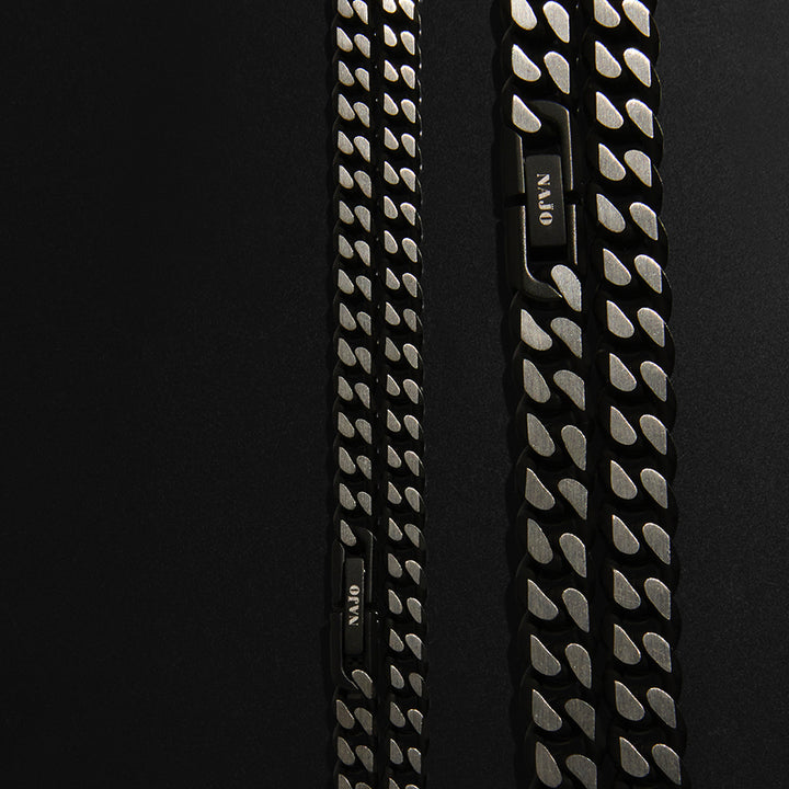 NERO MENS STEEL CURB CHAIN NECKLACE (BOLD)