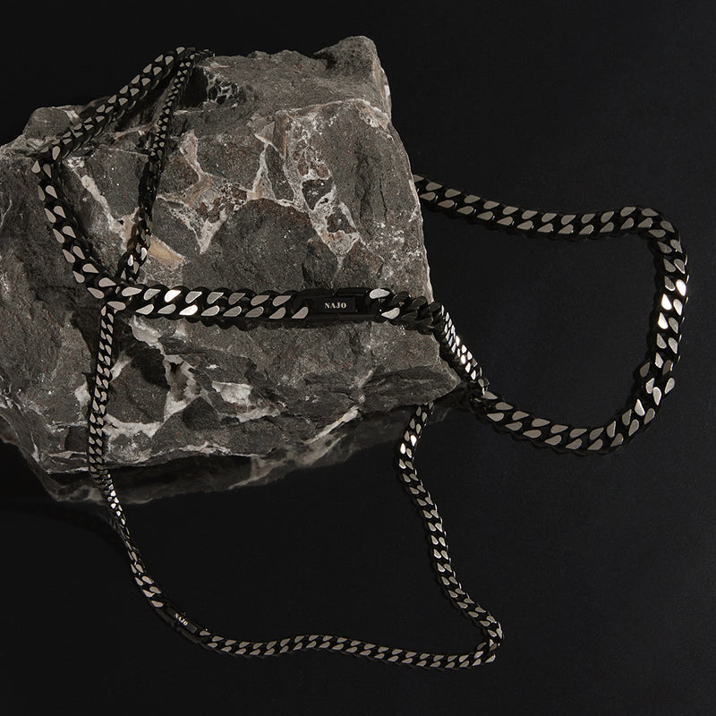 NERO MENS STEEL CURB CHAIN NECKLACE