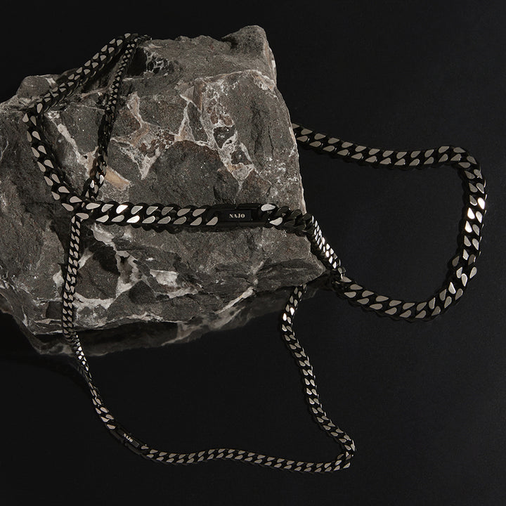 NERO MENS STEEL CURB CHAIN NECKLACE