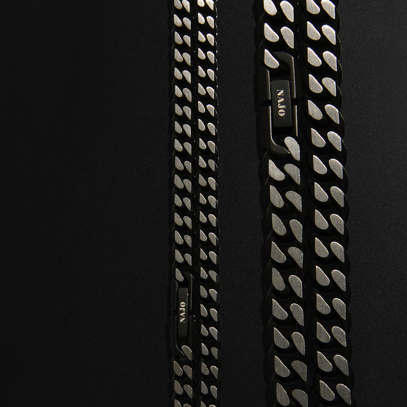 NERO MENS STEEL CURB CHAIN NECKLACE
