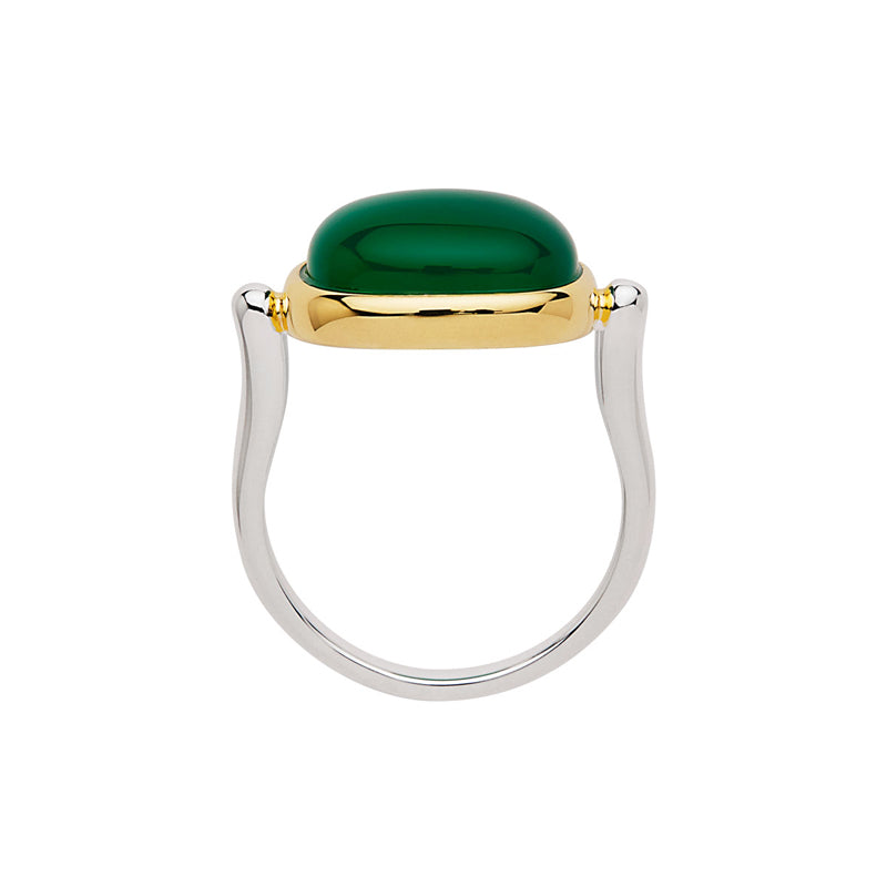 FLEUR GREEN ONYX RING