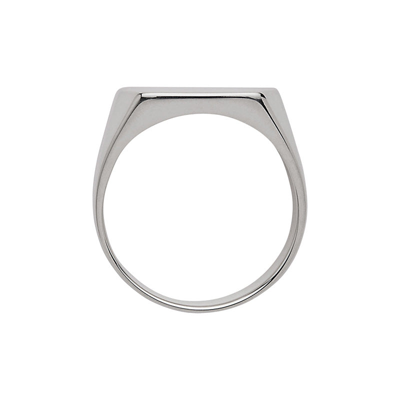 MOTO MENS SILVER RECTANGULAR SIGNET RING