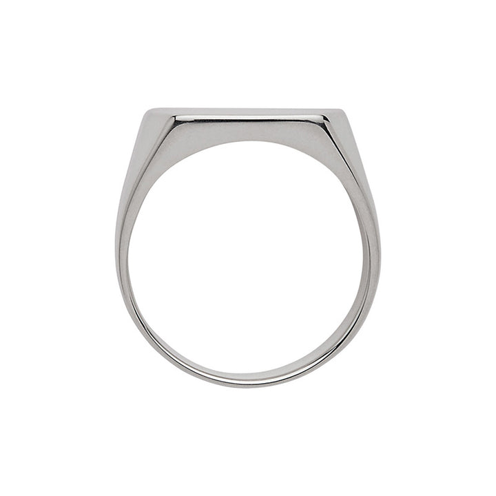 MOTO MENS SILVER RECTANGULAR SIGNET RING