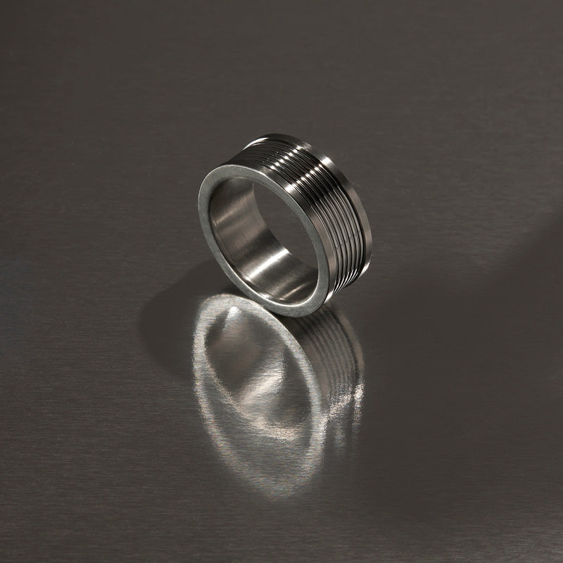 ROCCA MENS STAINLESS STEEL RING