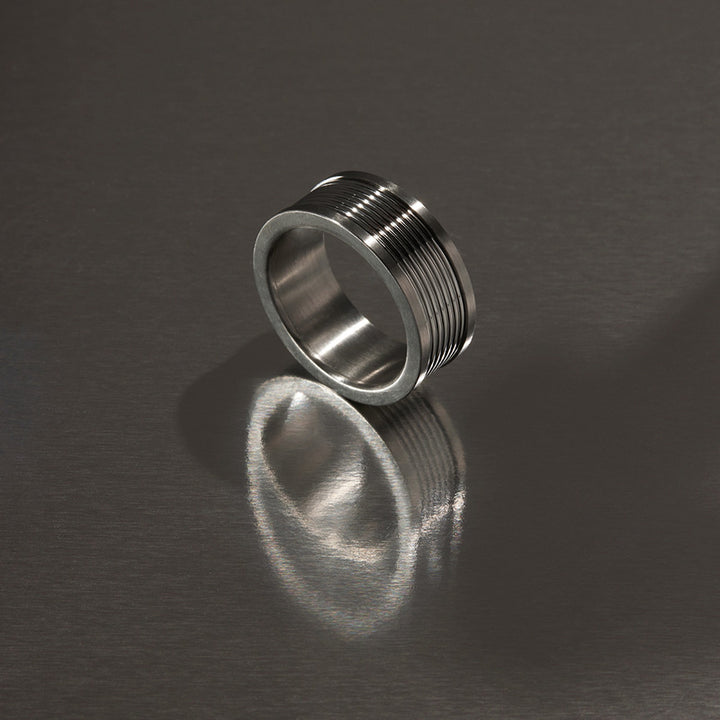 ROCCA MENS STAINLESS STEEL RING