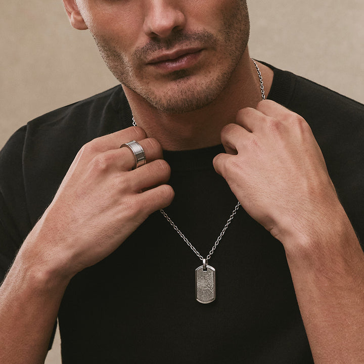 ROCCA MENS STAINLESS STEEL RING