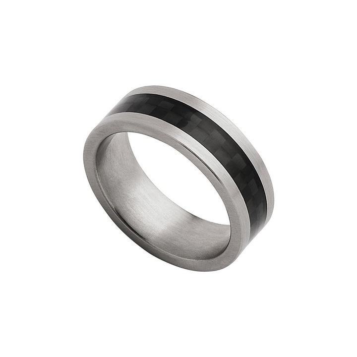 THE AVIATOR CARBON FIBRE AND STEEL RING