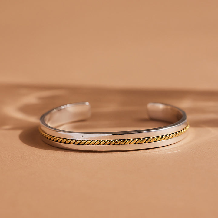 BRAIDED MIXED METAL CUFF