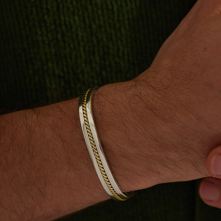 BRAIDED MIXED METAL CUFF