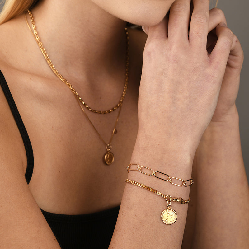 MINI COIN CURB BRACELET