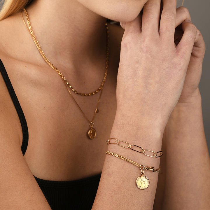 MINI COIN CURB BRACELET