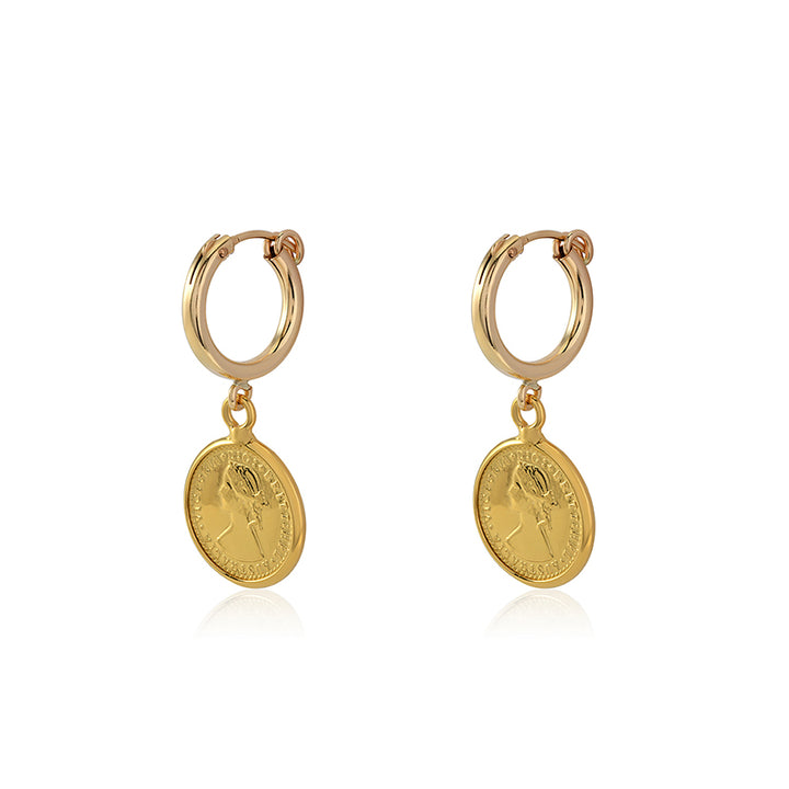 MINI COIN HOOP EARRINGS