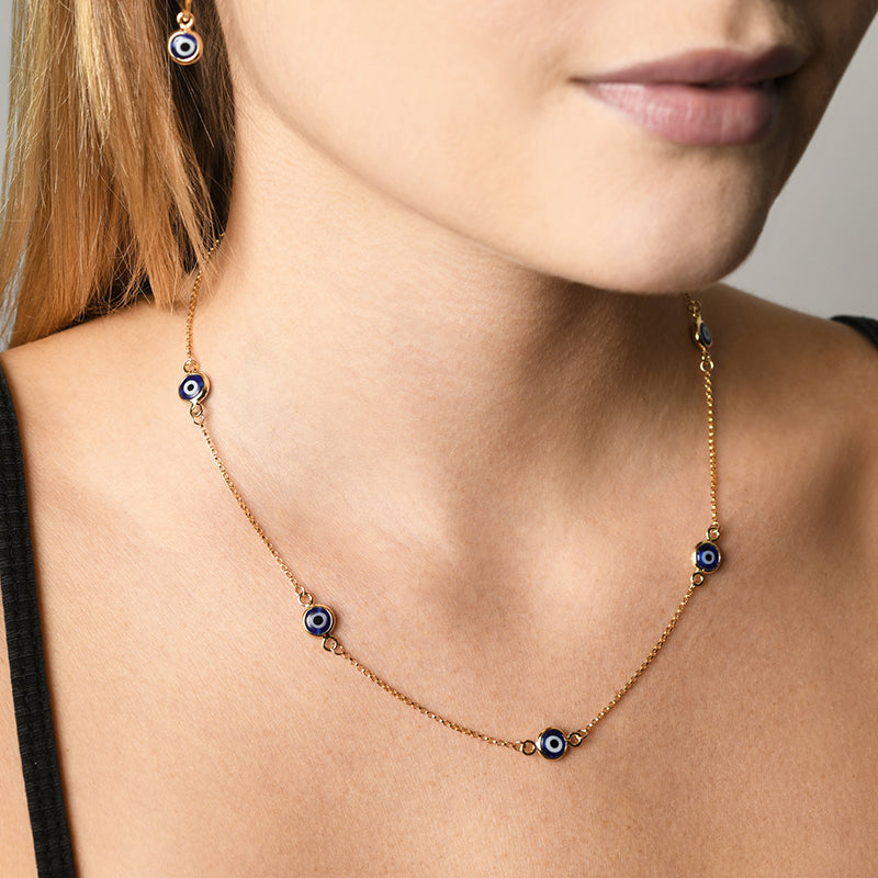 MULTI EVIL EYE NECKLACE