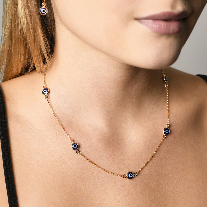 MULTI EVIL EYE NECKLACE