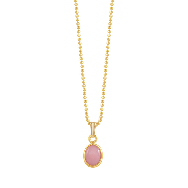 OVAL PINK OPAL NECKLACE