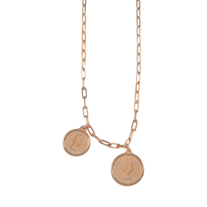 DOUBLE COIN CLIP CHAIN NECKLACE