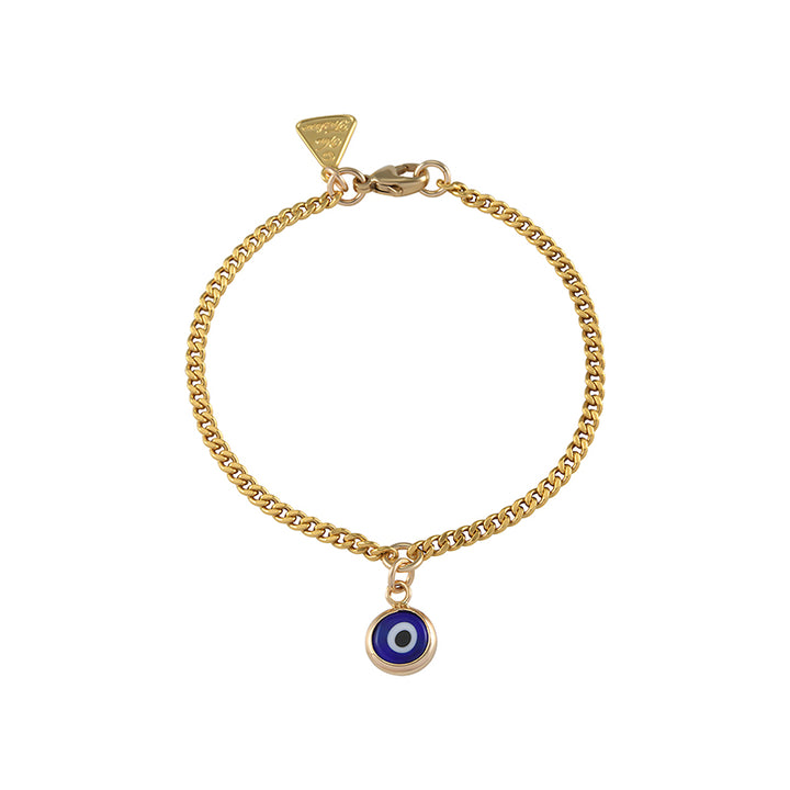 EVIL EYE FINE CURB BRACELET