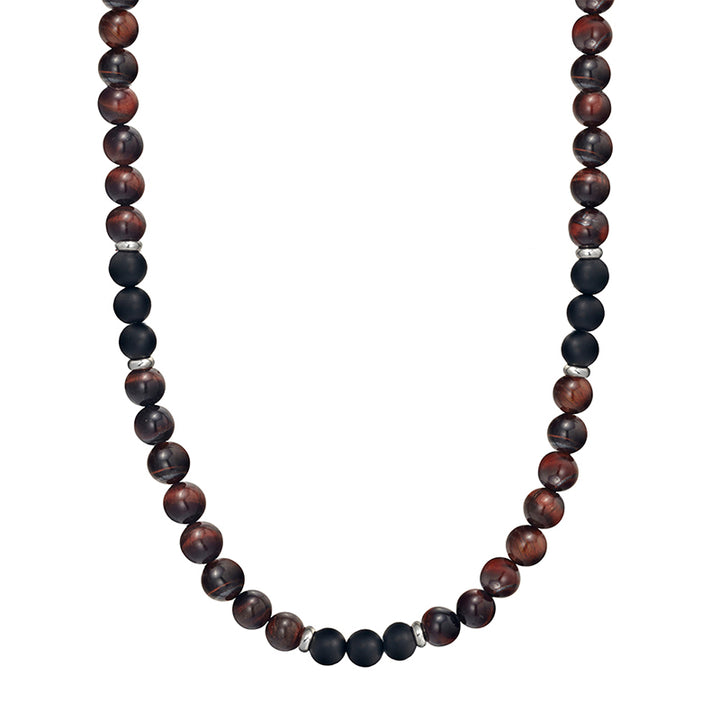 RED TIGERS EYE BEADED NECKLACE