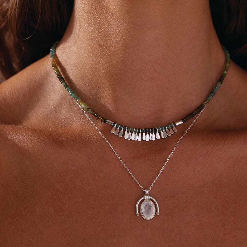 FLORA TOURMALINE TASSEL NECKLACE