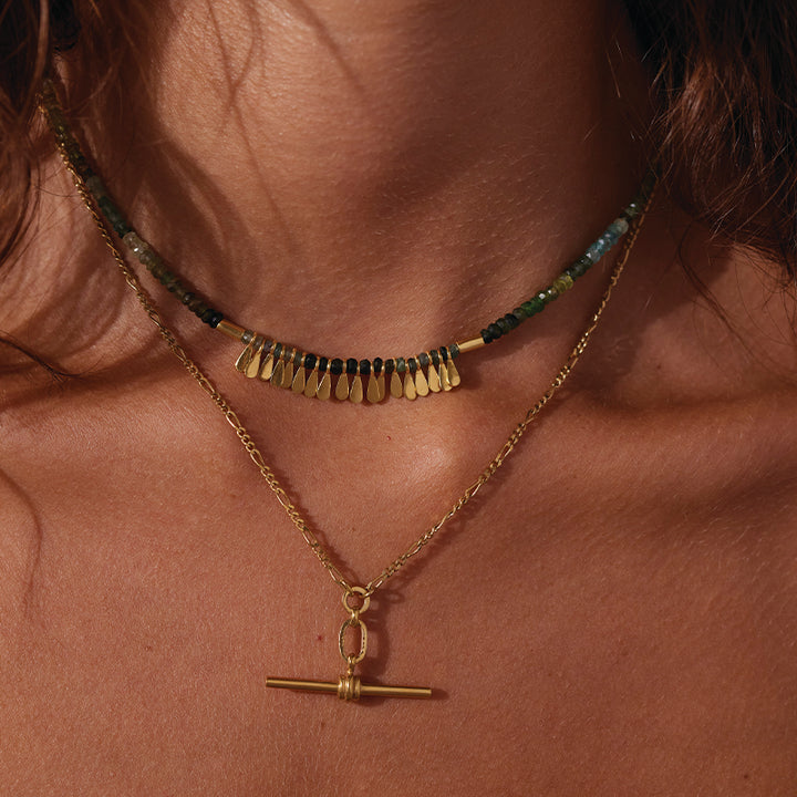 FLORA TOURMALINE TASSEL NECKLACE
