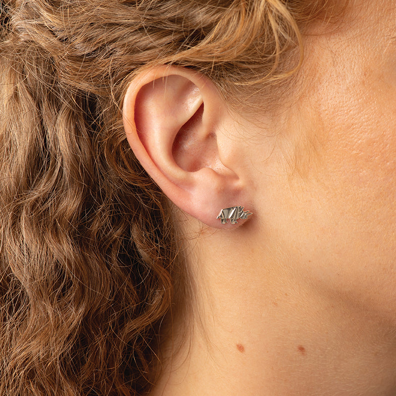 ORIGAMI RHINO EARRINGS