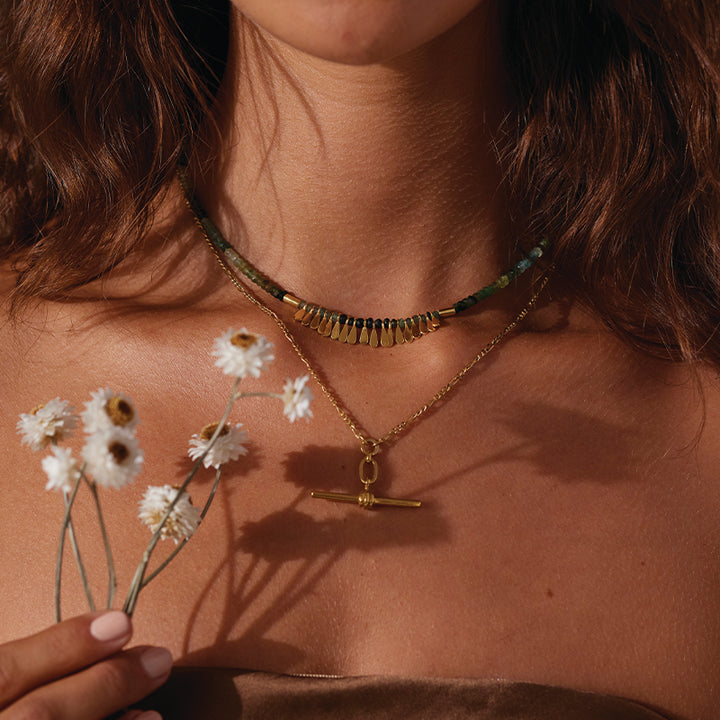 FLORA TOURMALINE TASSEL NECKLACE