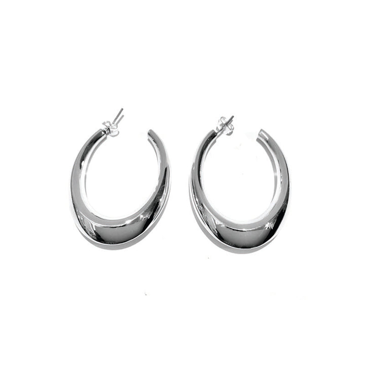 LONG OVAL HOOP EARRINGS