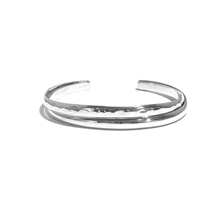 HAMMERED AND POLISHED DOUBLE BAND CUFF