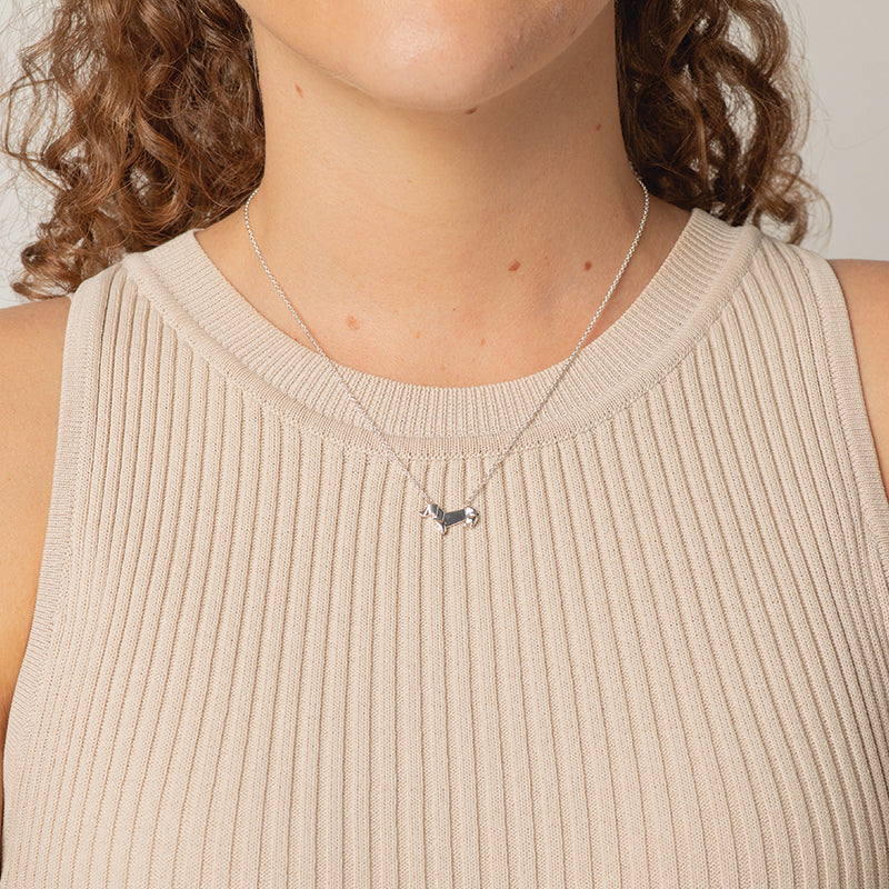 ORIGAMI SAUSAGE DOG NECKLACE