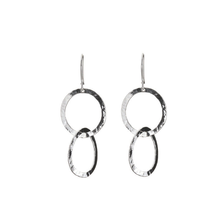 HAMMERED DOUBLE CIRCLE EARRINGS