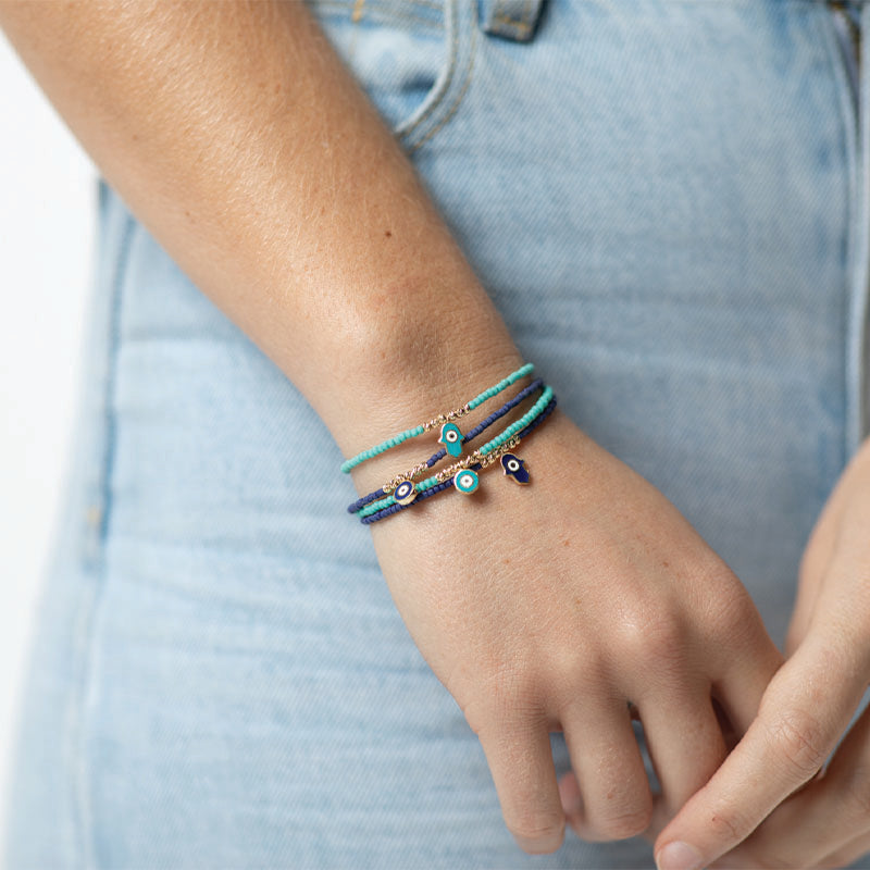BEADED EVIL EYE BRACELET