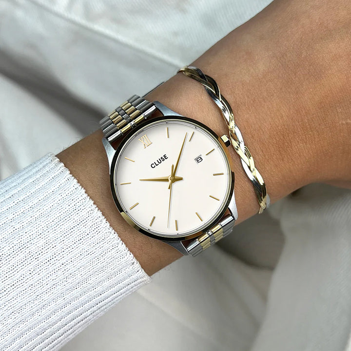 MINUIT DATE TWO-TONE WATCH