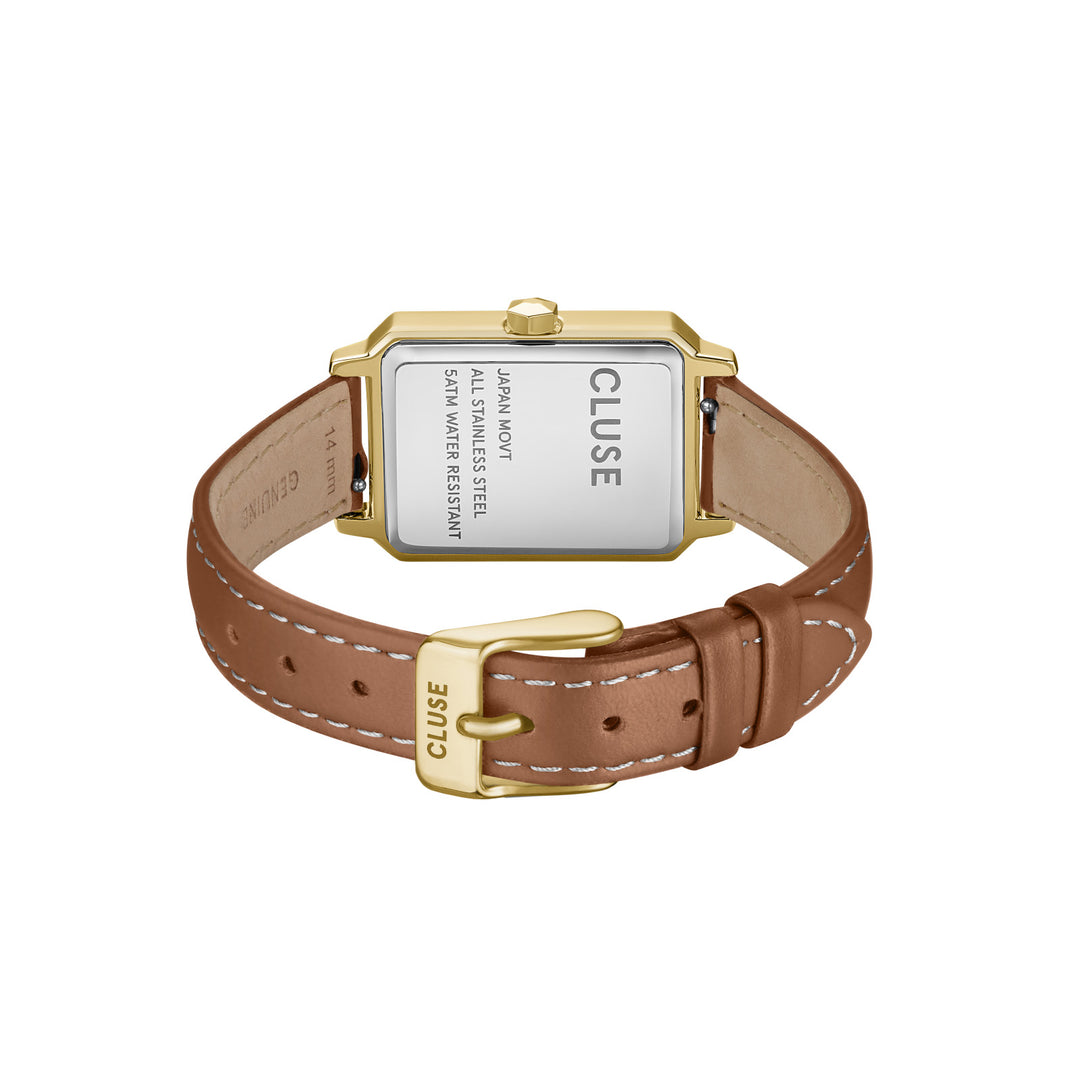 FLUETTE LEATHER NUTSHELL GOLD WATCH