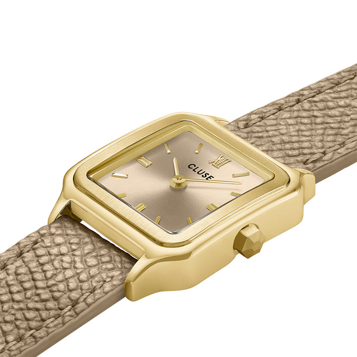 GRACIEUSE PETITE DOUBLE LEATHER STRAP GOLD WATCH