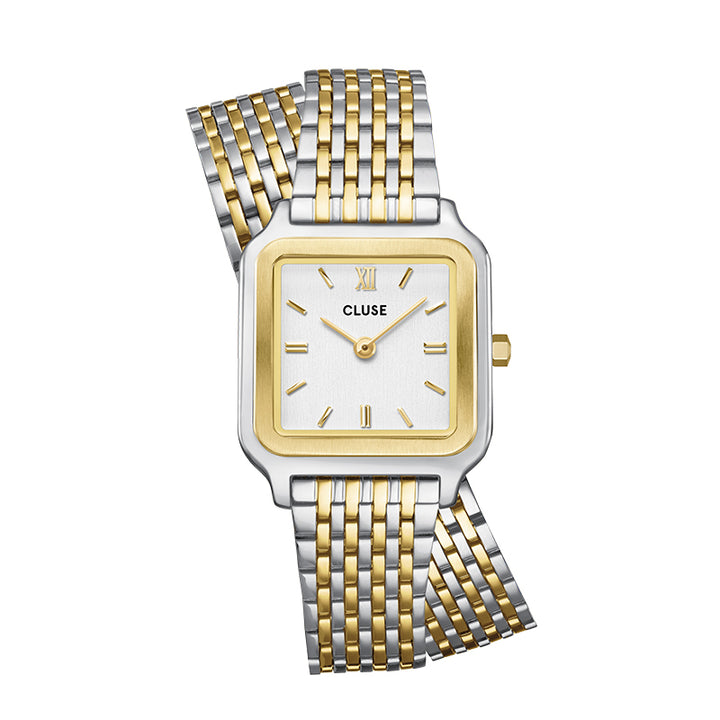 GRACIEUSE PETITE DOUBLE STRAP TWO TONE WATCH