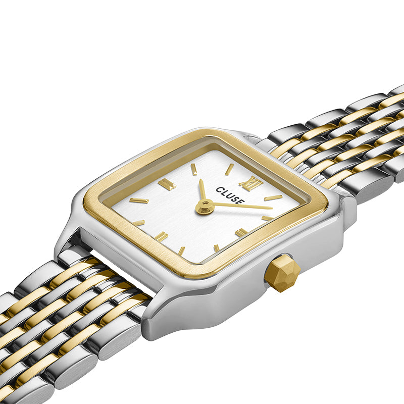 GRACIEUSE PETITE DOUBLE STRAP TWO TONE WATCH