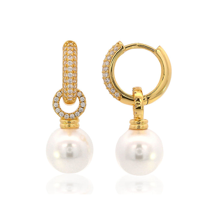 DUO HOOP PEARL EARRING