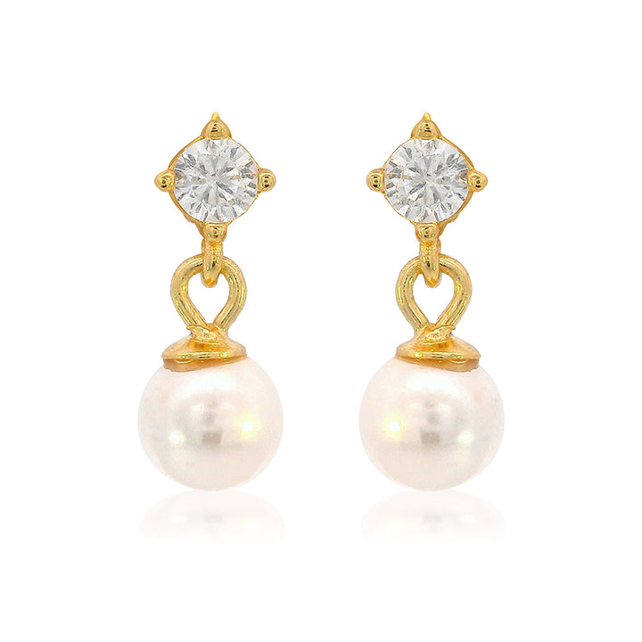 TOUCH OF SPARKLE DANGLE DROP PEARL EARRINGS