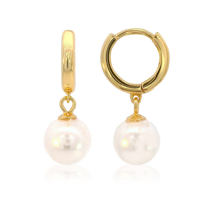 NINE-2-FIVE PEARL HOOP EARRINGS