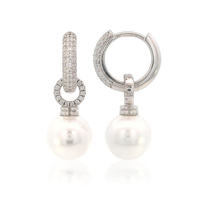 DUO HOOP PEARL EARRING