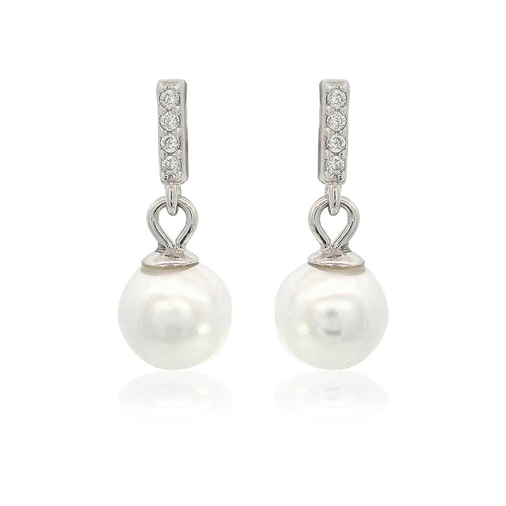 EFFORTLESS GLOW BAR DANGLE PEARL EARRINGS