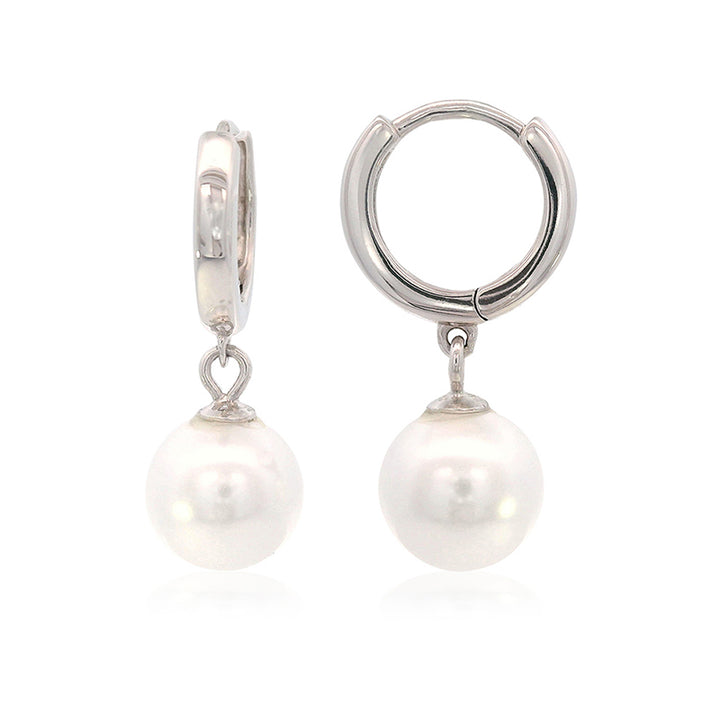 NINE-2-FIVE PEARL HOOP EARRINGS
