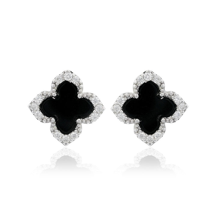 BLACK AGATE FAIRWATER STUD EARRINGS