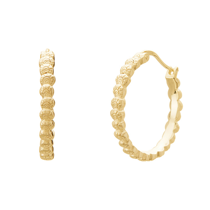 SOUL PROCTECTOR MEDIUM SHELL HOOP EARRINGS