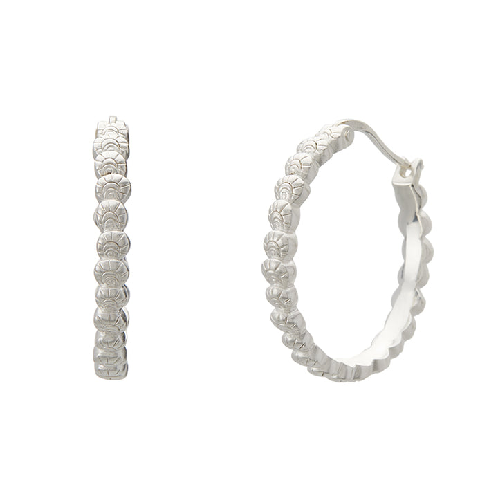 SOUL PROTECTOR MEDIUM SHELL HOOP EARRINGS