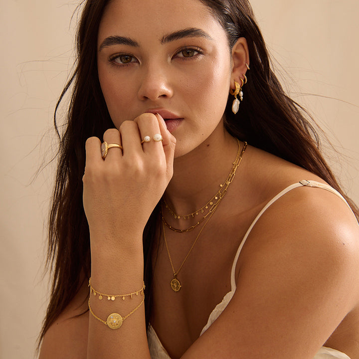 COSMIC LOVE MEDIUM EARRINGS WITH PEARLS