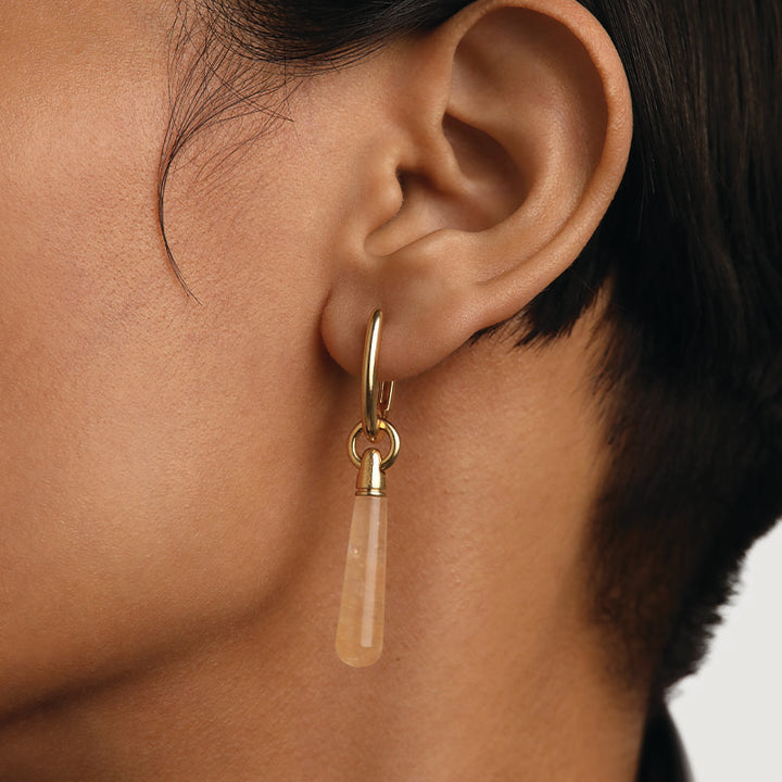 YELLOW AVENTURINE LARGE JUPITER HOOPS