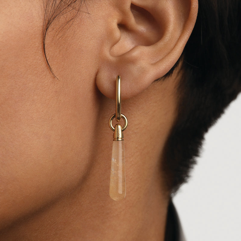 YELLOW AVENTURINE LARGE JUPITER HOOPS